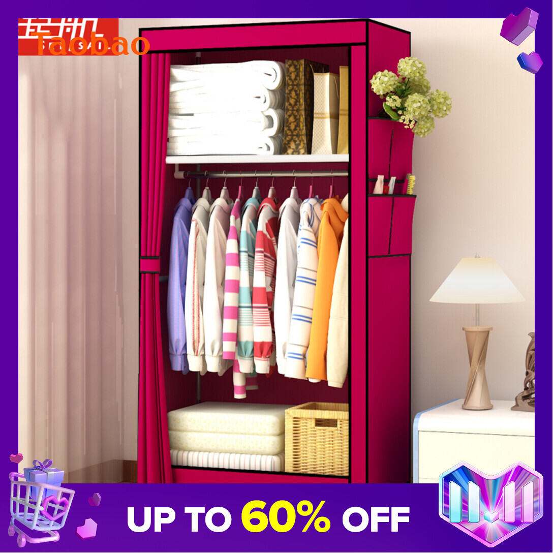 Mini Small Simple Cloth Wardrobe Assembly Splicing Detachable Folding Student Dormitory Single Zipper Closed Wardrobe