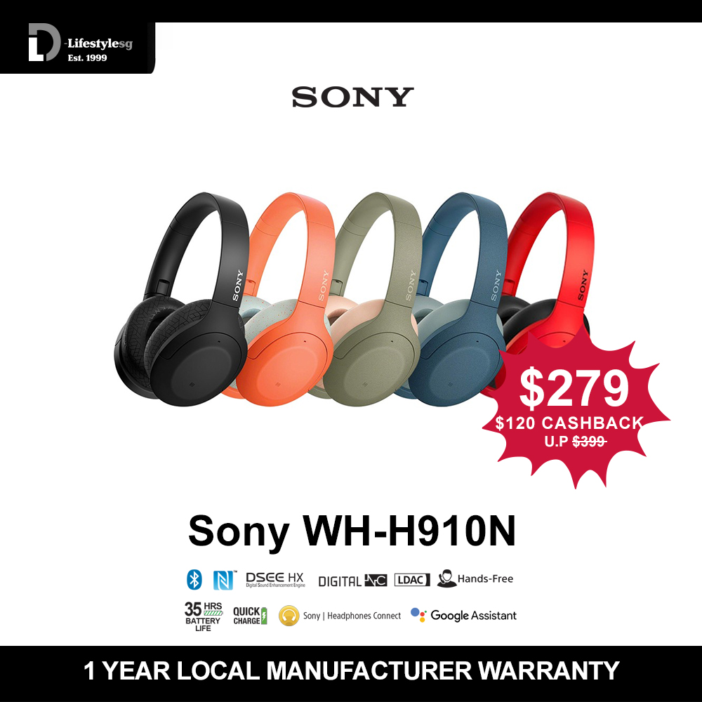 WH-H910N Sony H.ear on 3 Wireless Noise Cancelling Headphone + FREE GP Powerbank + GP 10W Wireless Charging Stand