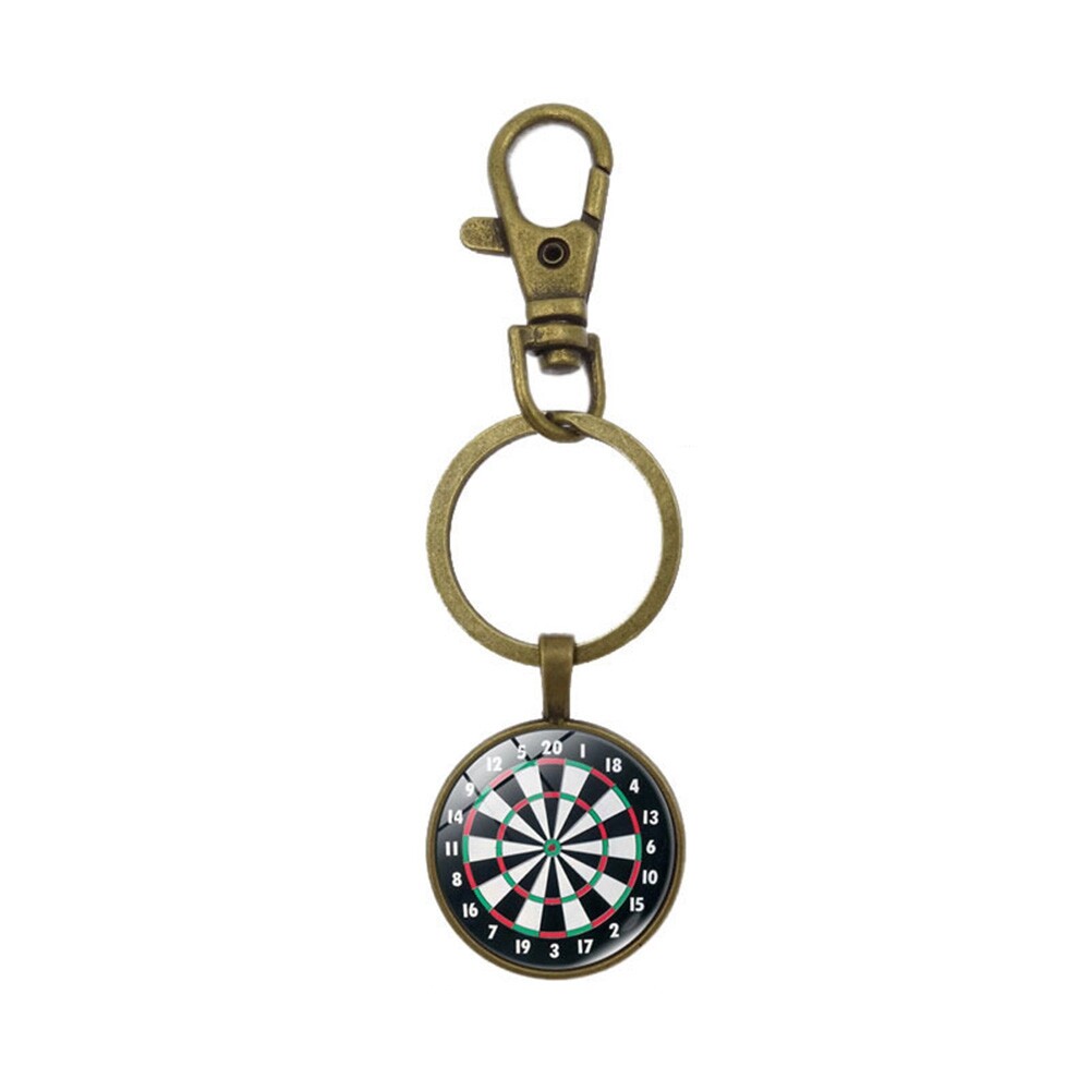 Vintage Unisex Dart Board Pendant Keychain Key Ring Holder Hanging Bag Ornament