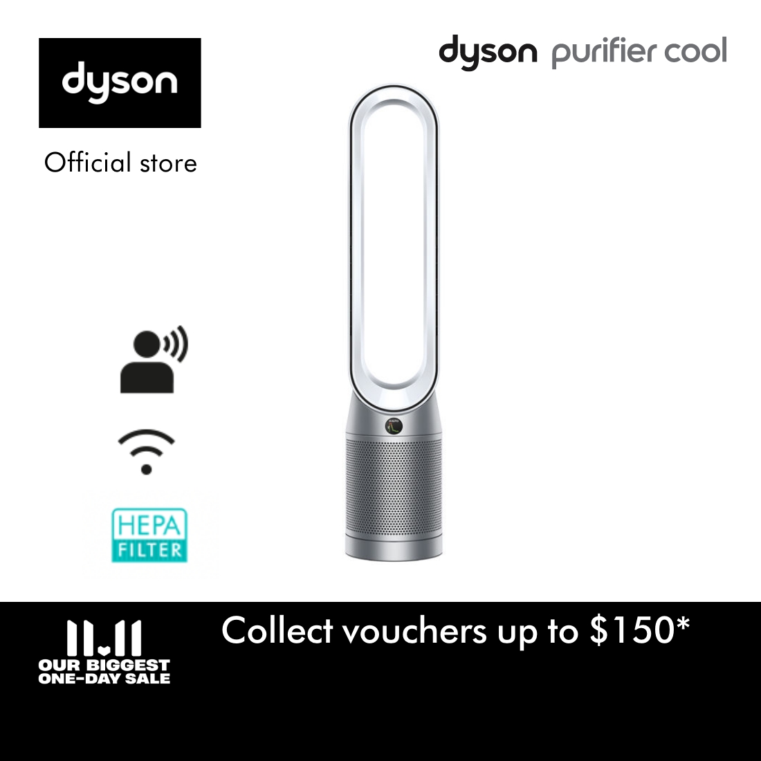 Dyson Purifier Cool ™ Air Purifier Fan TP07 (White/Silver)