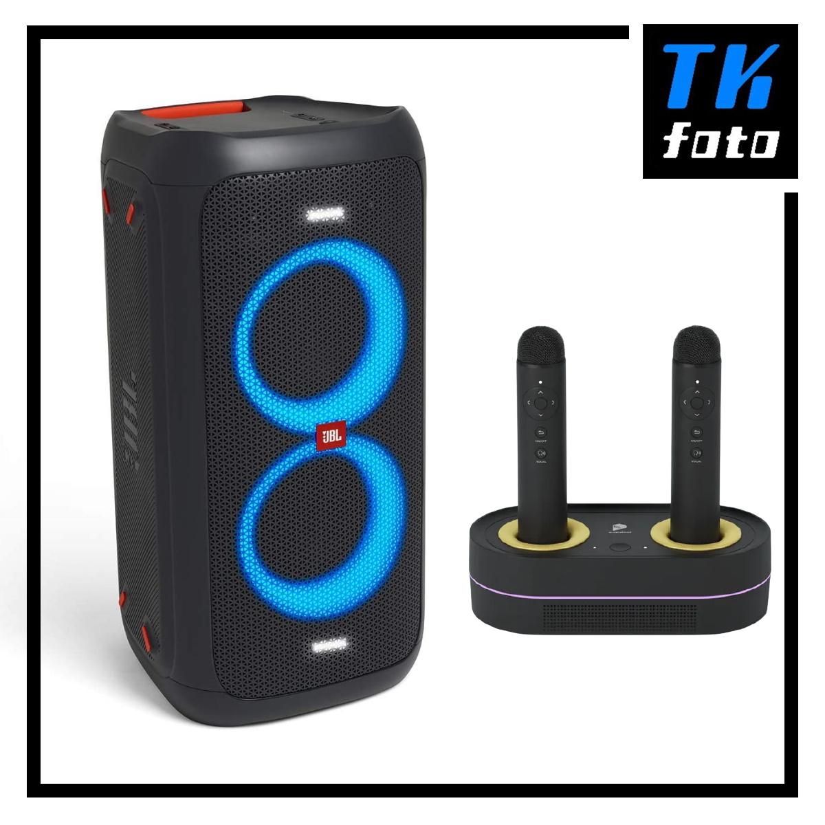 Popsical Remix II Home Karaoke System +  JBL PartyBox 100 Bundle