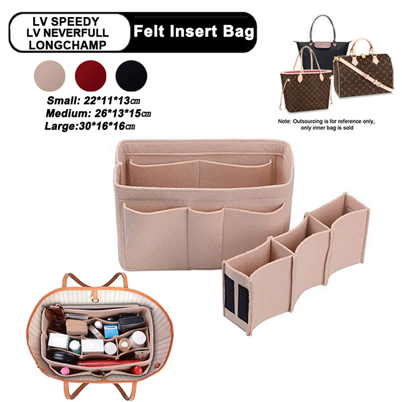 EverToner Felt Handbag Insert Organiser Felt Bag Organizer Handbag Tote Bag in Bag Organizer for LV Speedy Neverfull Longchamp
