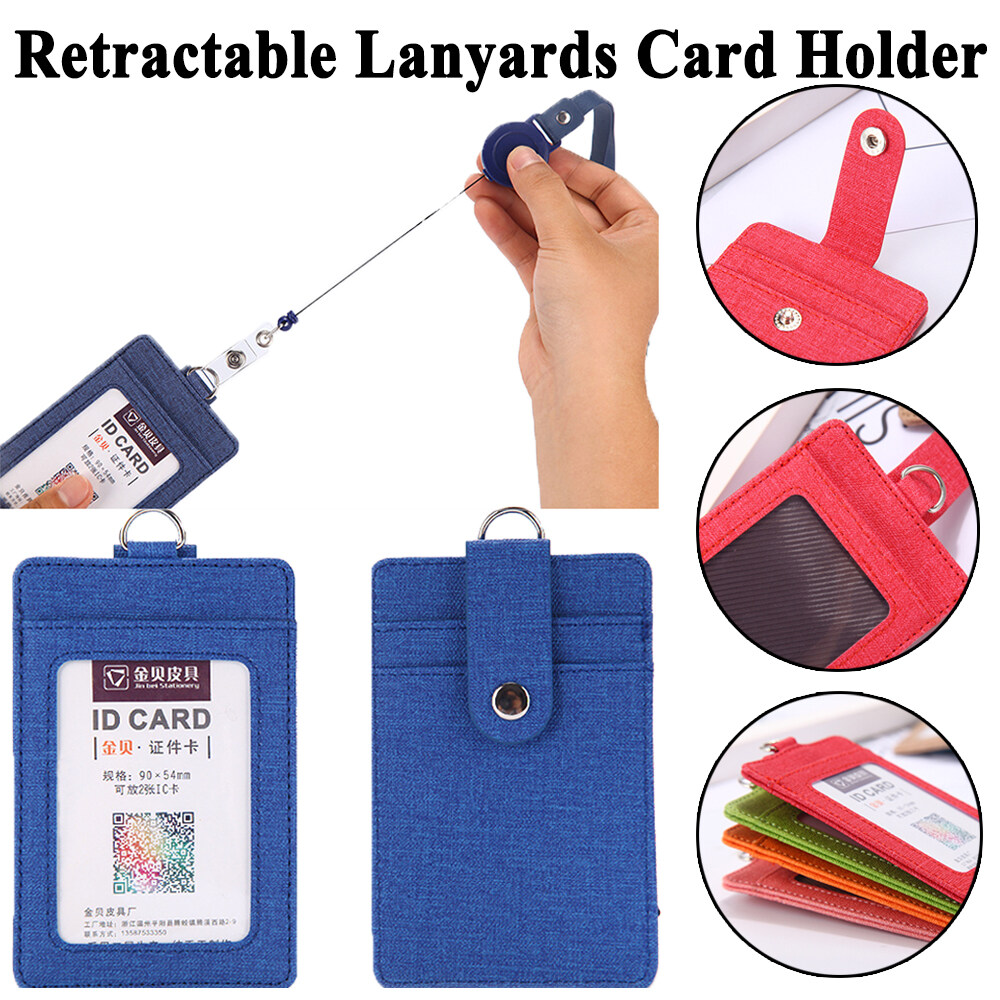 Fashion Wallet Coin Bag Lanyards Retractable Strap Card holder Credit Card Holder ID Badge Holder Protect Cover Bag