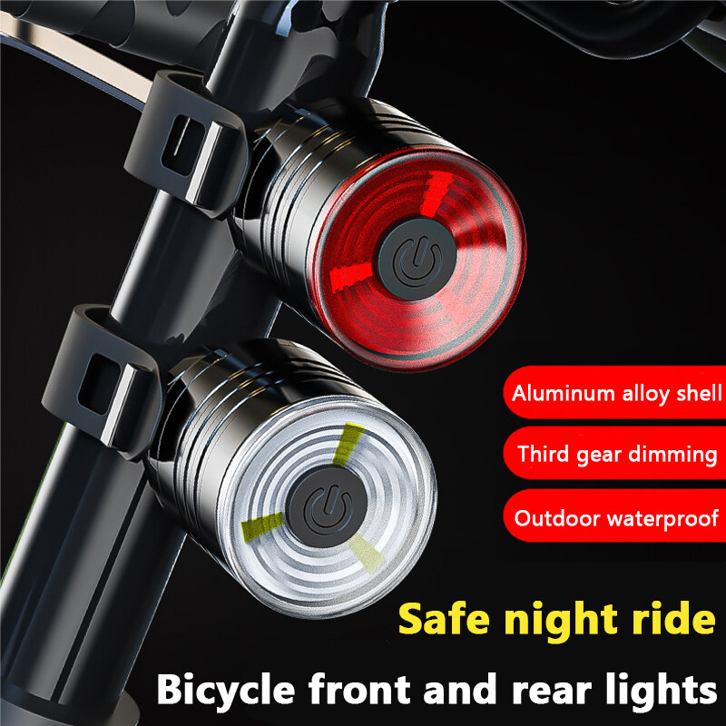 TOSPRA Cycling Lights Mount Bicycle Front Head Headlight Waterproof Safety Warning Rear Taillight Bike LED Lights Safety Night Riding