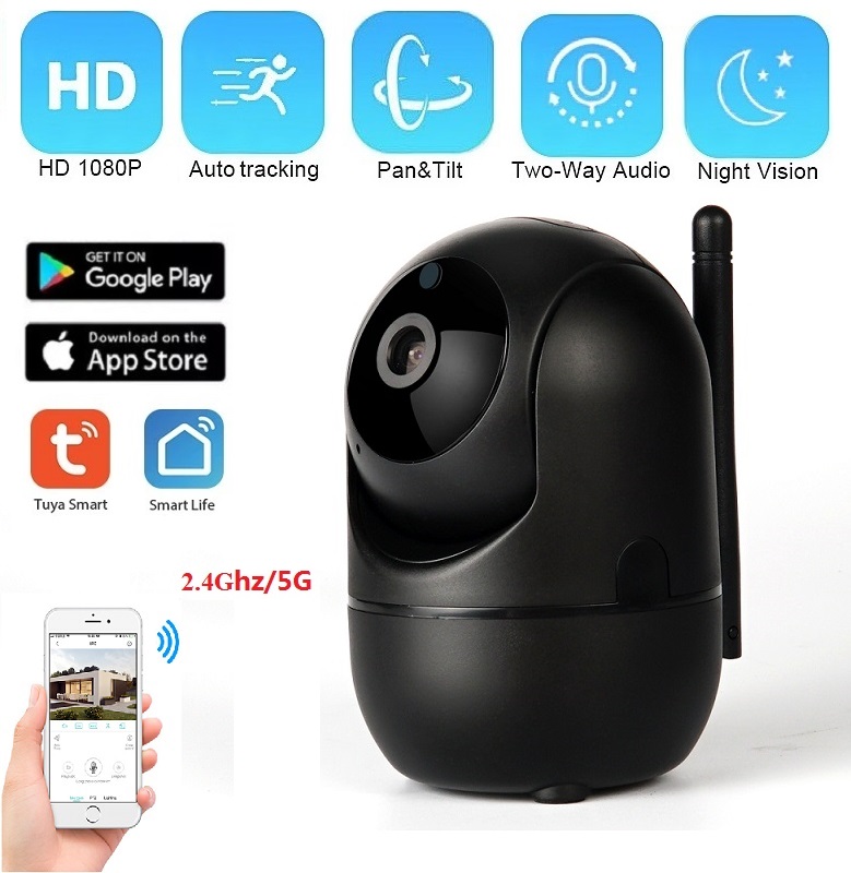 YLANTECH TUYA 1080P IP Camera Wifi Auto Tracking Wireless Home Security 2.0MP Mini Cam Two Way Audio Night Vision CCTV Video Surveillance Baby Monitor